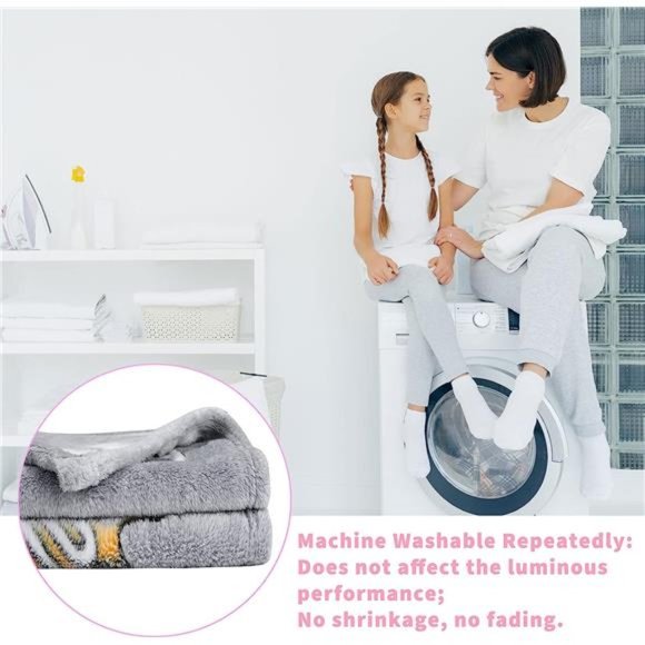 Glow in The Dark Blanket Soccer for Kids Boys Girls Fun Soft Plush Flannel Furry - Picture 5 of 7